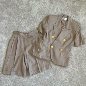 Vintage Christian Dior Pant Suit Top and Shorts